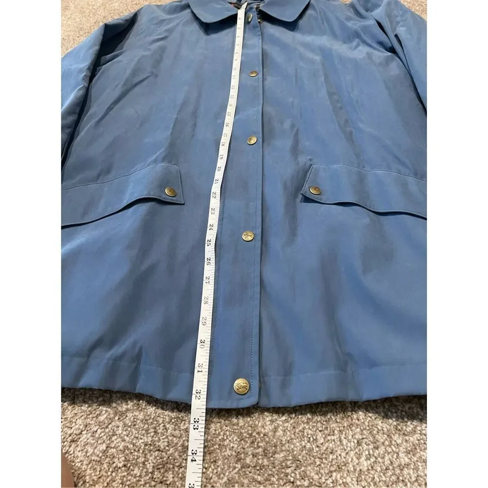 Burberrys’ women coat blue oversize full zip pockets size M - Picture 12 of 13